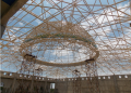 Konstruksi rangka ruang atau space frame baja pada kubah Masjid An Nubuwwah Lampung