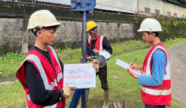 Uji sondir tanah CPT proyek pembangunan gudang PT Persada Mas Raya Kalideres Jakarta Barat oleh Geologi Khandak