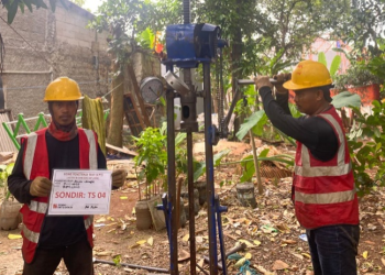 uji sondir limo depok di titik lokasi ts 04 proyek gedung