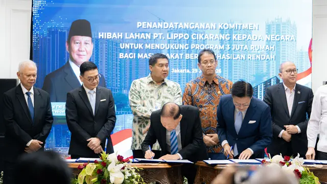 Penandatanganan komitmen Lahan Hibah Meikarta untuk proyeksi pembangunan Rusunawa MBR.