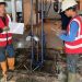 Tim ahli Rekanan Khandaq melakukan analisis daya dukung tanah menggunakan alat uji sondir CPT di Greenville Tanjung Duren Jakarta Barat.