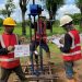 Tim jasa sondir Tangerang melaksanakan uji sondir titik TS 01 untuk proyek pembangunan di Pasar Kemis